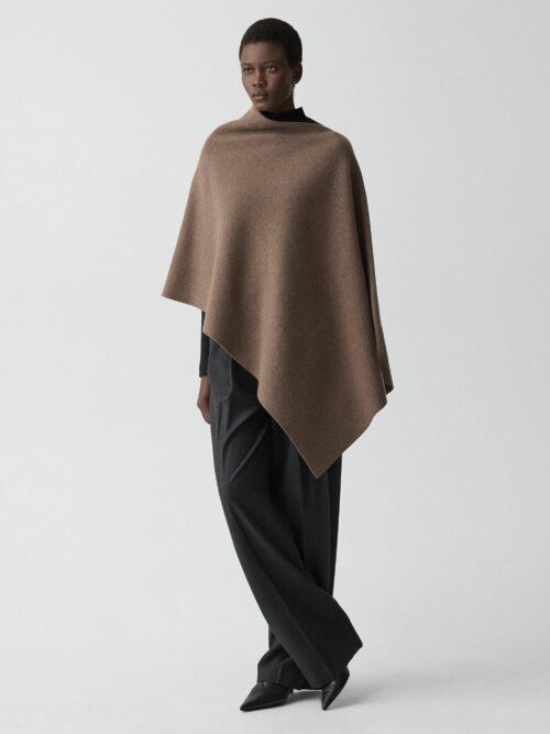 01_TH_O1011718_DAJ_L0 Draped Poncho in Felted Wool-Cashmere