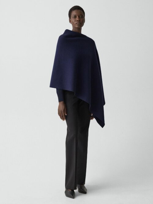 01_TH_O1011718_G0F_L0 Draped Poncho in Felted Wool-Cashmere
