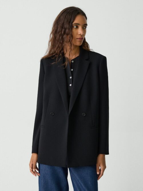 01_TH_P0109115_001_L0 Relaxed Double-Breasted Blazer in Admiral Crepe