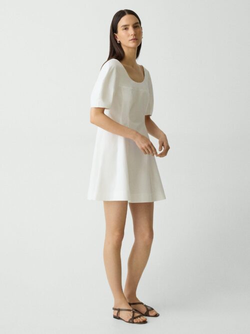 01_TH_P0504602_100_L0 Puff Sleeve Mini Dress in City Poplin