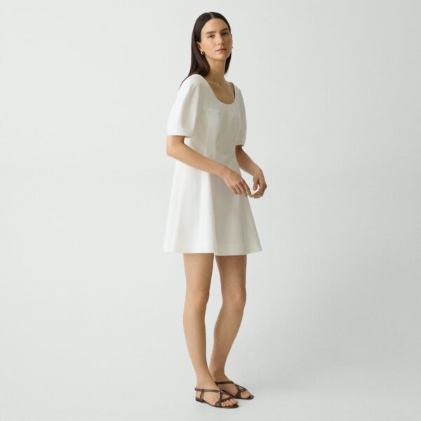 Puff Sleeve Mini Dress in City Poplin