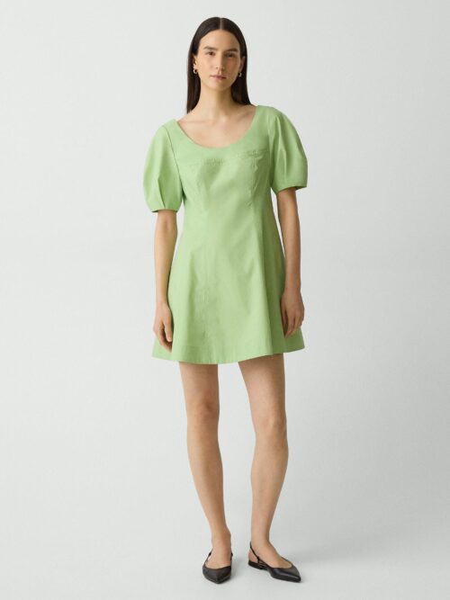 01_TH_P0504602_F02_L0 Puff Sleeve Mini Dress in City Poplin