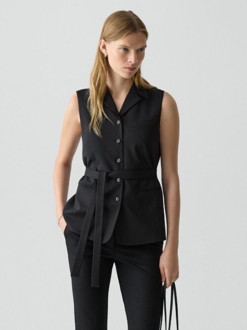 01_TH_P0701102_001_L0 Tie Waist Vest in Good Wool