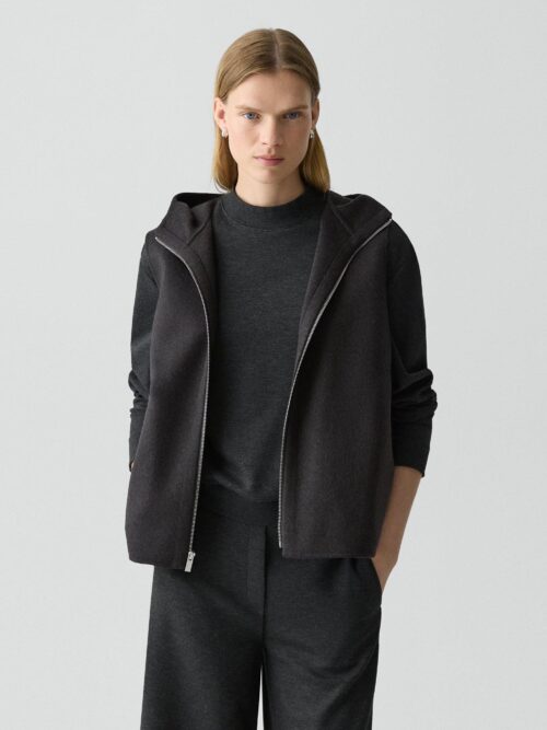 Hooded Vest in Double-Face Wool-Cashmere
