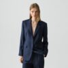 Oversized Cinch Waist Blazer in Mod Silk Twill