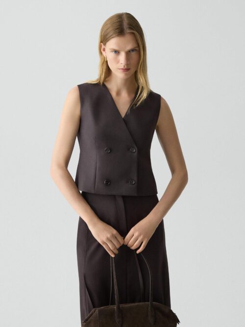 01_TH_P0801106_DAJ_L0 Shrunken Double-Breasted Vest in Sleek Flannel