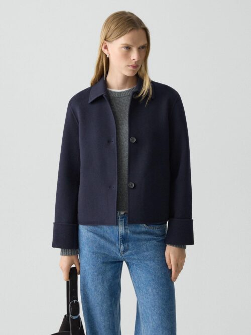 Boxy Cuff Jacket in Double-Face Wool-Cashmere