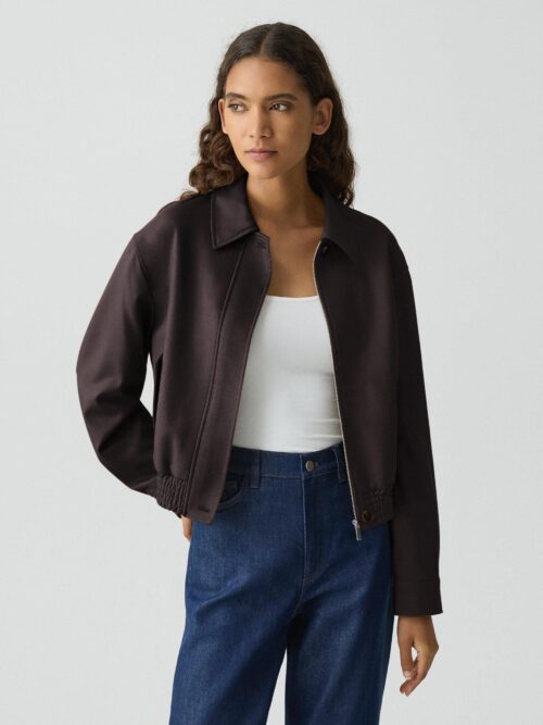 01_TH_P0801108_DAJ_L0 Cropped Track Jacket in Wool-Blend Flannel