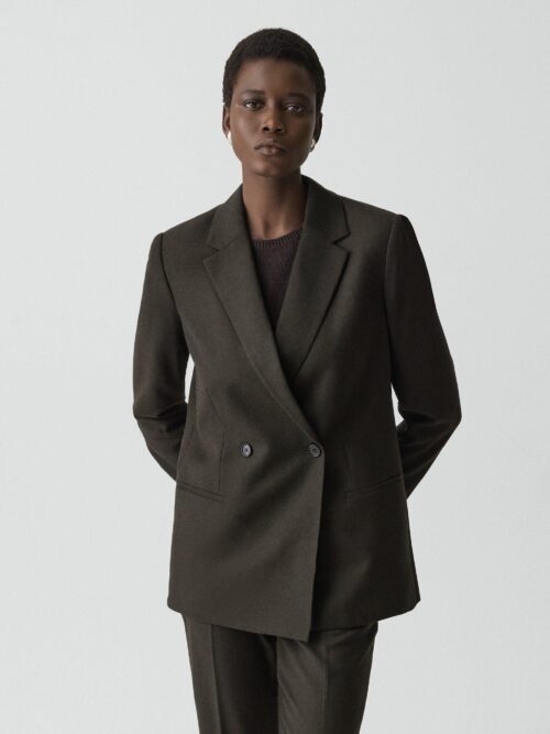 01_TH_P0801127_ZGA_L0 Relaxed Double-Breasted Blazer in Sleek Flannel