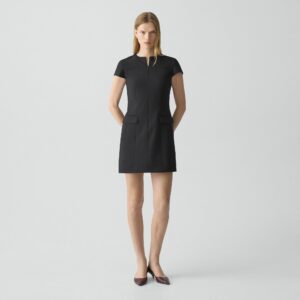 Zip Mini Dress in Good Wool