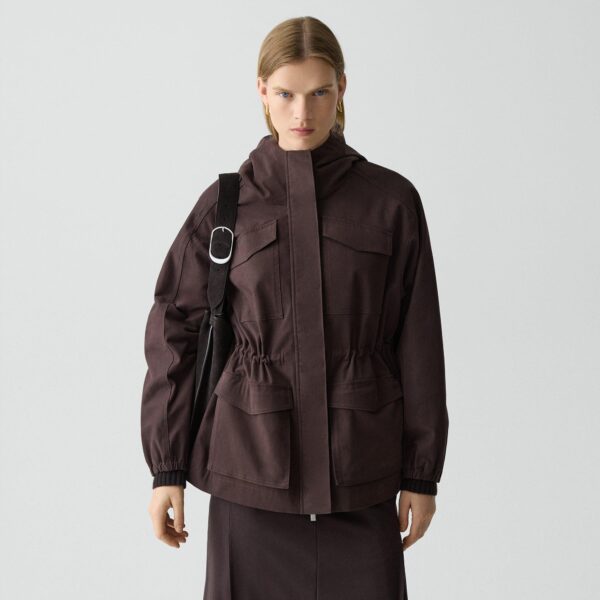 01_TH_P0804402_DAJ_L0 Cinched Windbreaker Jacket in Brushed Chino