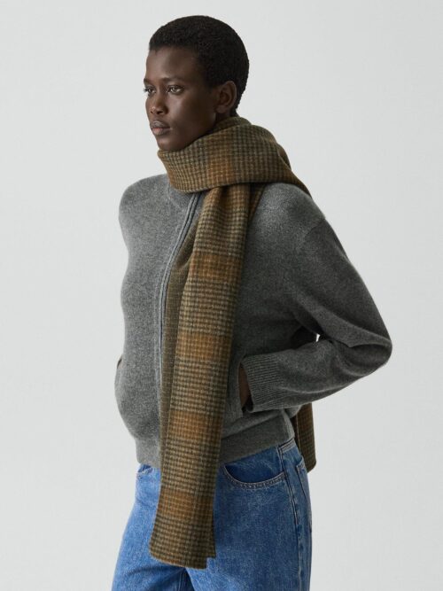 Stole in Plaid Double-Face Wool-Cashmere