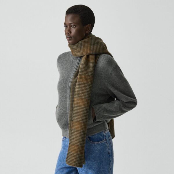 Stole in Plaid Double-Face Wool-Cashmere