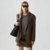 Oversized Blazer in Plaid Wool-Cashmere