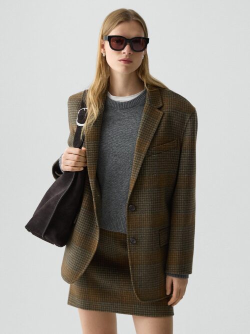 01_TH_P0901104_ZPD_L0 Oversized Blazer in Plaid Wool-Cashmere