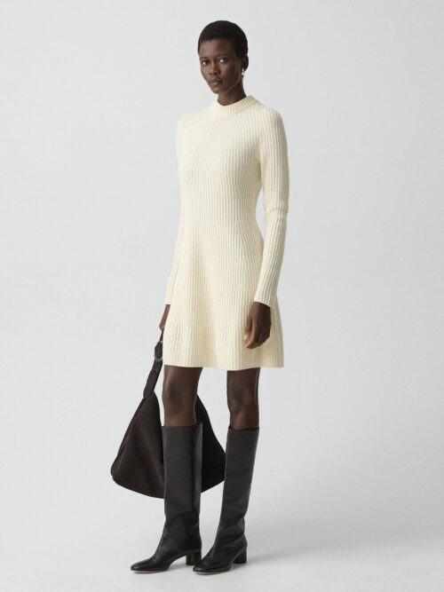 01_TH_P0911724_C05_L0 Ribbed Sweater Dress in Felted Wool-Cashmere