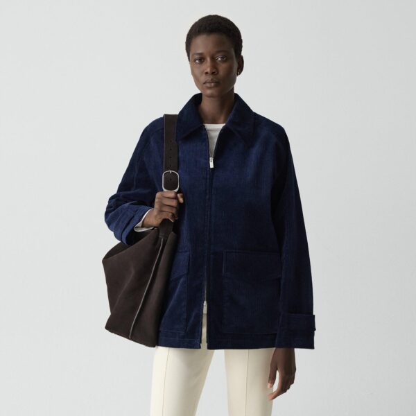 01_TH_P1004111_UYE_L0 Straight Zip Jacket in Corduroy