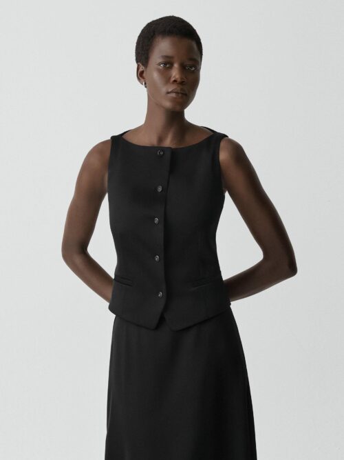 Boatneck Vest in Satin