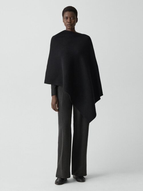 01_TH_P1011719_A0S_L0 Reversible Draped Poncho in Felted Wool-Cashmere