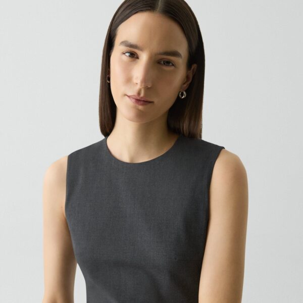 02_TH_J0701615_A08_F0 Sleeveless Fitted Dress in Good Wool
