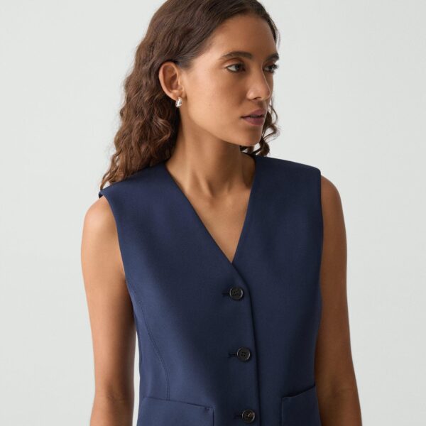 Zig Zag Vest in Satin Crepe