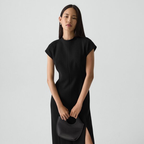 02_TH_P0709607_001_F0 Short-Sleeve Midi Dress in Admiral Crepe