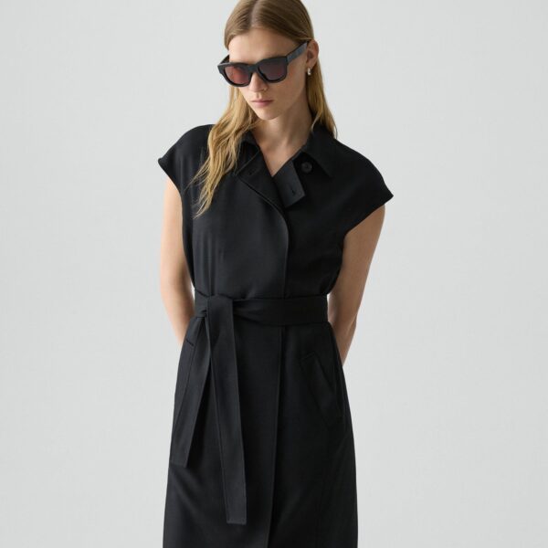 02_TH_P0801603_001_F0 Double-Breasted Belt Dress in Wool-Blend Flannel