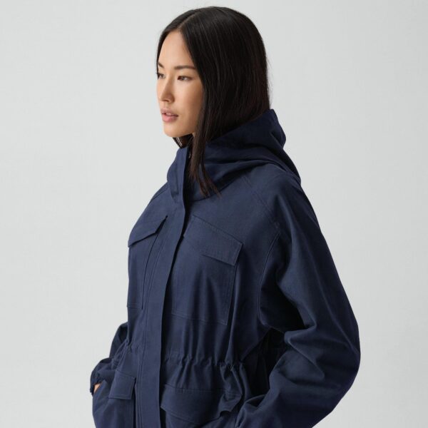 Cinched Windbreaker Jacket in Brushed Chino