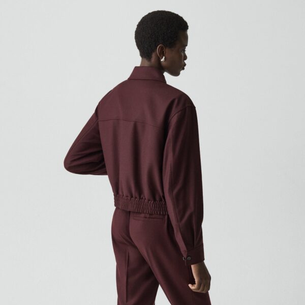 Cropped Track Jacket in Sleek Flannel