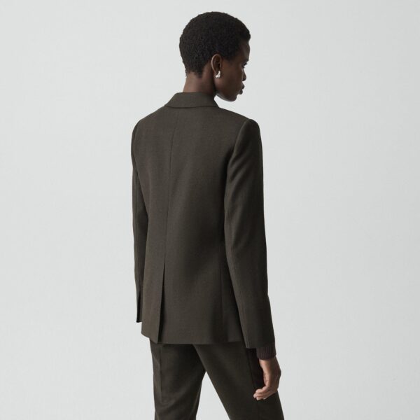 Relaxed Double-Breasted Blazer in Sleek Flannel