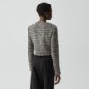 U-Neck Cardigan in Striped Tweed