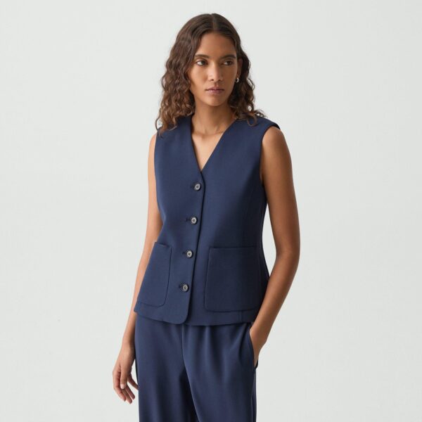 Zig Zag Vest in Satin Crepe