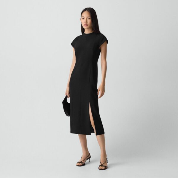 04_TH_P0709607_001_B0 Short-Sleeve Midi Dress in Admiral Crepe