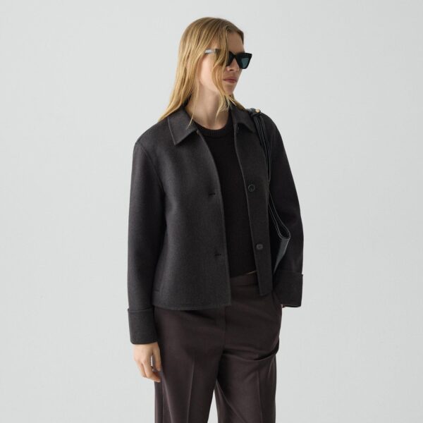Boxy Cuff Jacket in Double-Face Wool-Cashmere