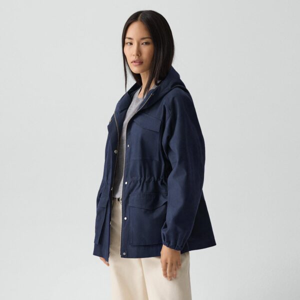 Cinched Windbreaker Jacket in Brushed Chino