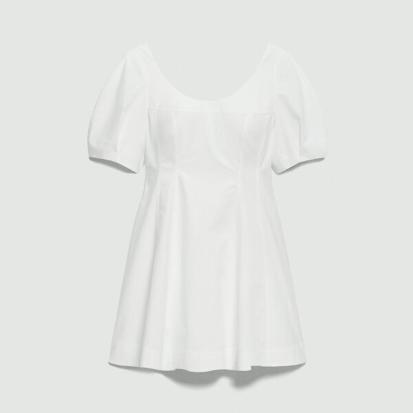 Puff Sleeve Mini Dress in City Poplin