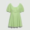 Puff Sleeve Mini Dress in City Poplin