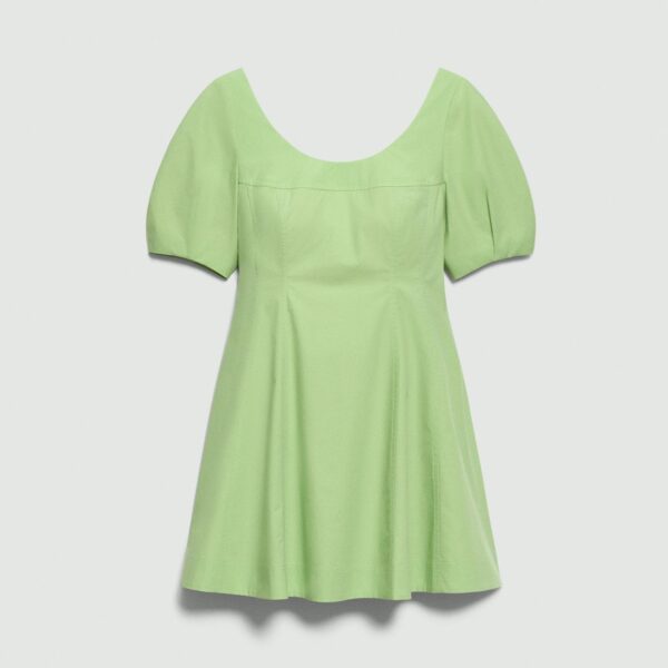 Puff Sleeve Mini Dress in City Poplin