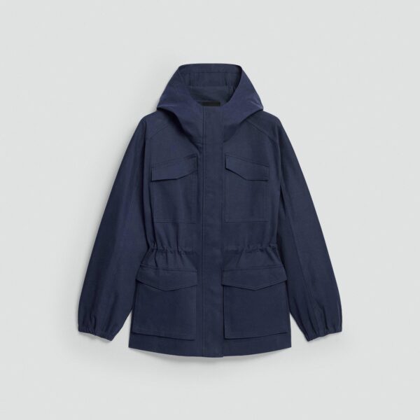 Cinched Windbreaker Jacket in Brushed Chino