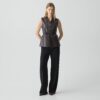 Tie Waist Vest in Sleek Leather