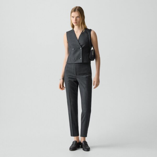 Shrunken Double-Breasted Vest in Sleek Flannel