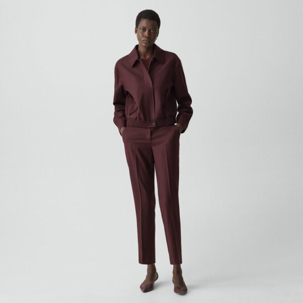 Cropped Track Jacket in Sleek Flannel